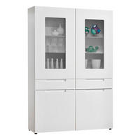 Highboard Mailand weiß Hochglanz B/H/T: ca. 128x191x40 cm Mailand - weiß (128,00/191,00/40,00cm)