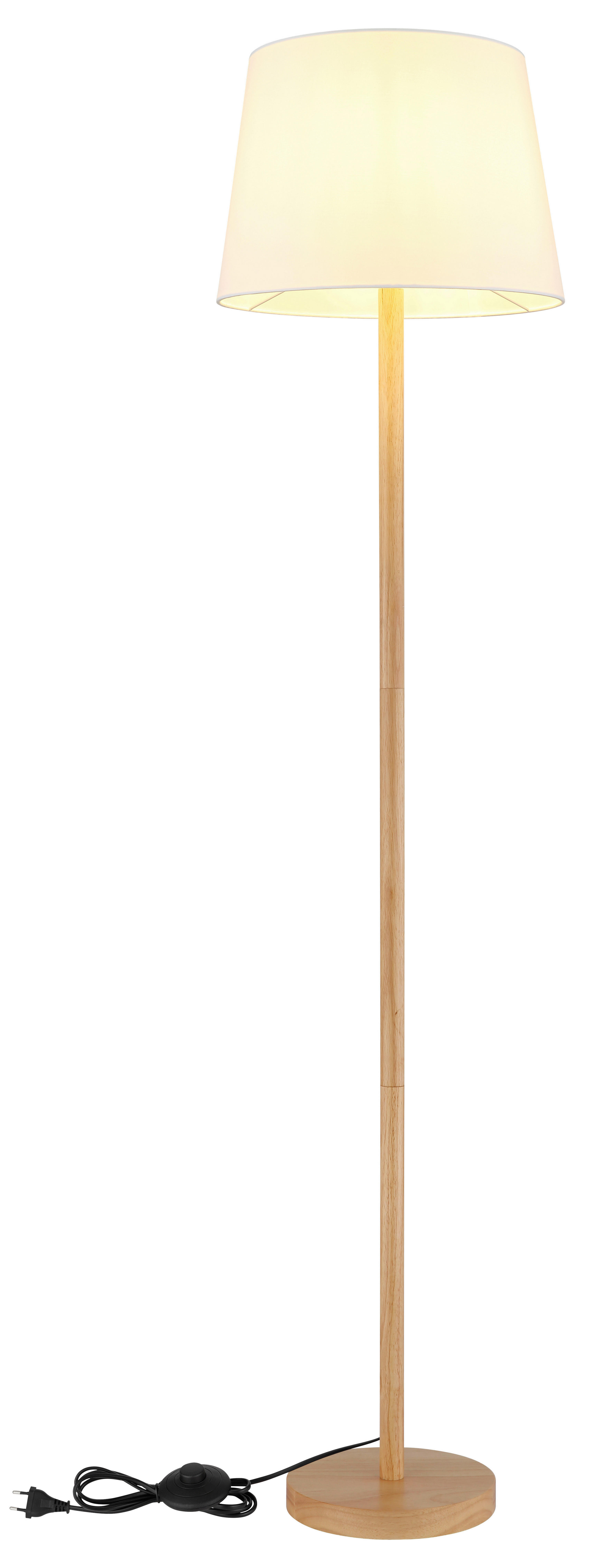 GLOBO Stehleuchte JORIS 40100146 weiß schwarz braun Metall Textil H/D: ca. 151x35 cm 1 Brennstellen JORIS - braun/weiß (35,00/151,00cm) - GLOBO