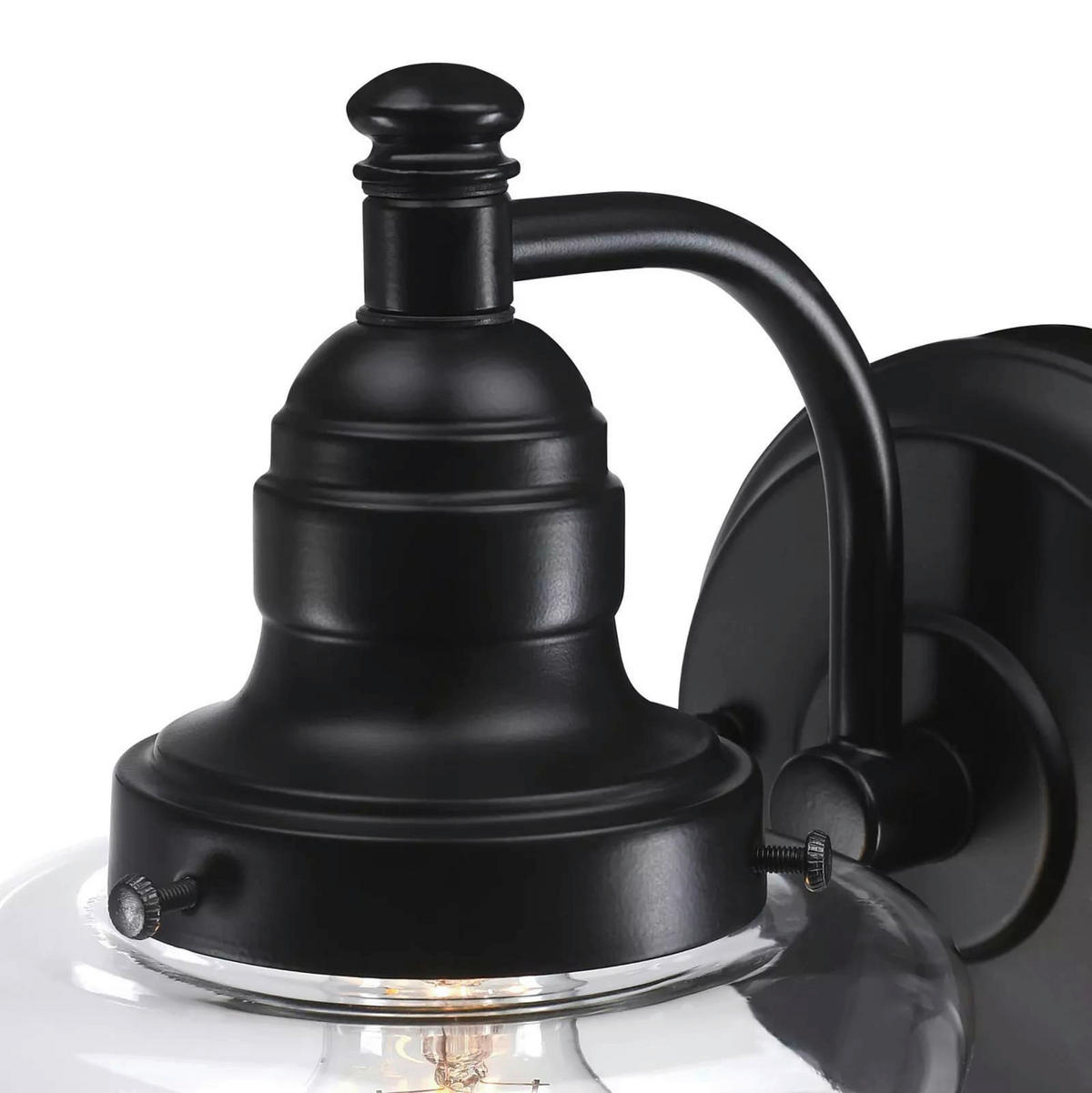 Westinghouse Außenwandleuchte Eddystone mattschwarz Glas Metall B/H/L: ca. 15x21x22 cm E27 1 Brennstellen Eddystone - mattschwarz (22,00/15,00/21,00cm) - Westinghouse