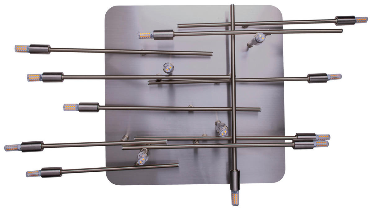 Näve Leuchten Deckenleuchte 1392950 stahlfarbig Metall B/H/T: ca. 70x15x71 cm G9 14 Brennstellen Ancona - stahlfarbig (70,00/15,00/71,00cm) - Näve Leuchten