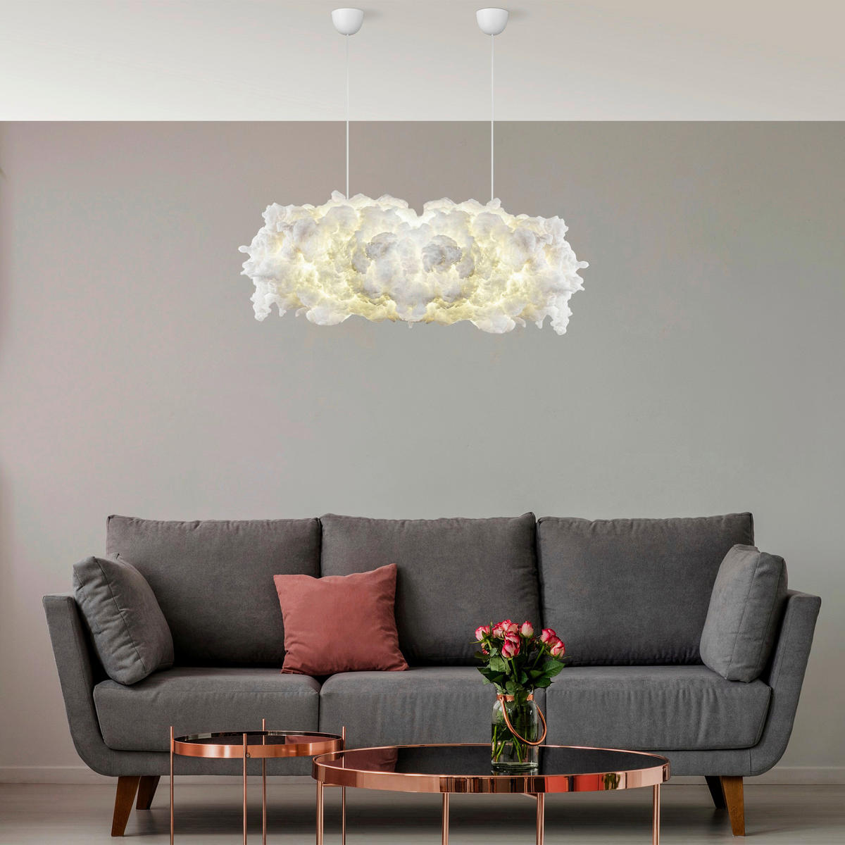 Opviq Pendelleuchte Serene weiß B/H/T/L: ca. 90x80x45x90 cm E27 1 Brennstellen Serene - weiß (90,00/90,00/80,00cm) - Opviq