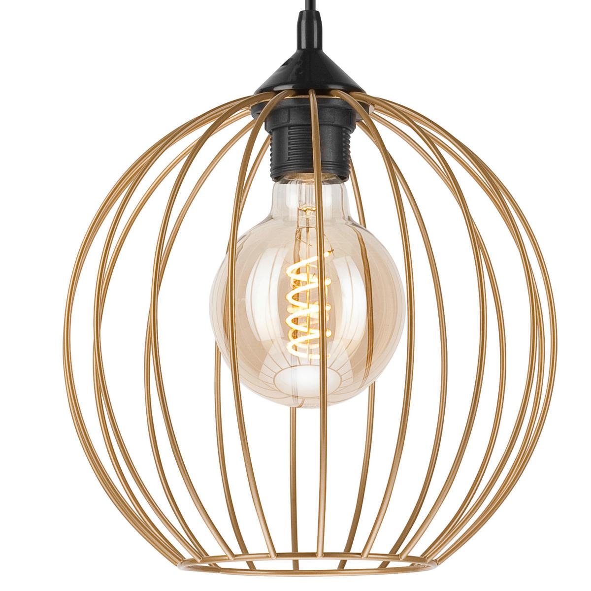 Lamkur Pendelleuchte ZOYA 45153 sand gold Stahl H/L: ca. 86x24 cm E27 1 Brennstellen Zoya - gold/sand (24,00cm) - Lamkur