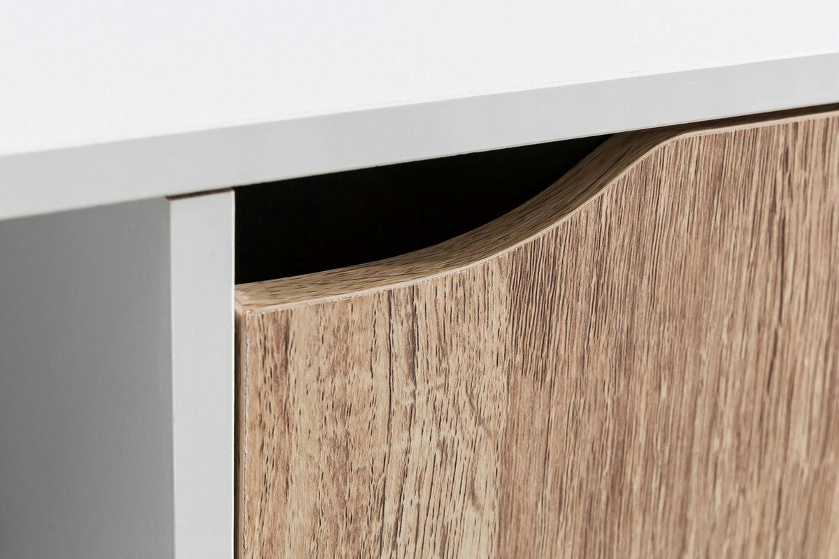 Sideboard weiß Eiche Sonoma Nachbildung B/H/T: ca. 89x91x29 cm Sideboard - Eiche/weiß (89,00/91,00/29,00cm) - Wohnling