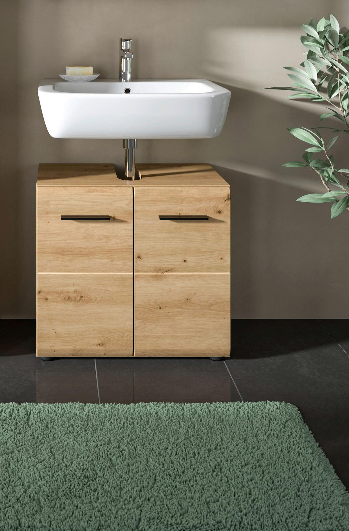 Waschbeckenunterschrank Ice Artisan Oak Nachbildung B/H/T: ca. 60x54x30 cm Ice - (60,00/54,00/30,00cm) - xonox.home