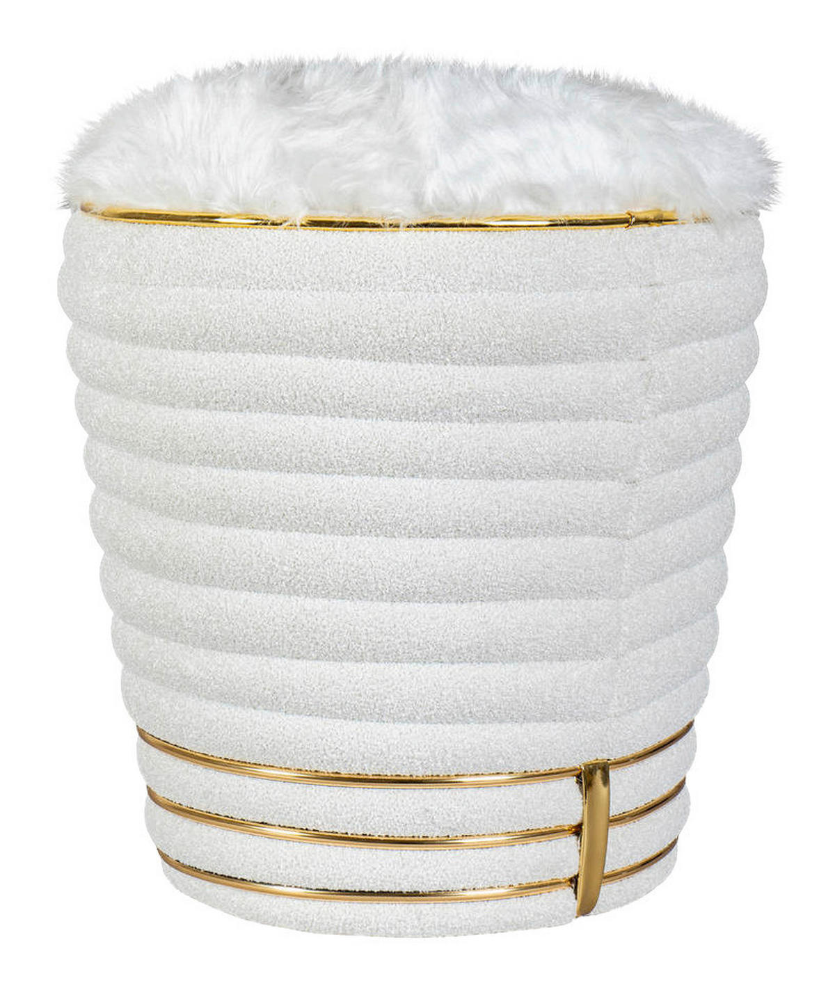 360 Living Hocker Doric 310 weiß gold H/D: ca. 50x42 cm Doric 310 - gold/weiß (42,00/50,00cm) - 360 Living