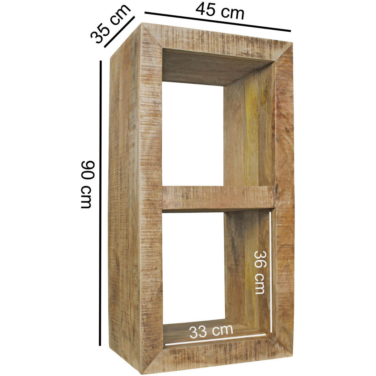 Standregal natur lackiert B/H/T: ca. 45x90x35 cm Standregal - natur (45,00/90,00/35,00cm) - Wohnling