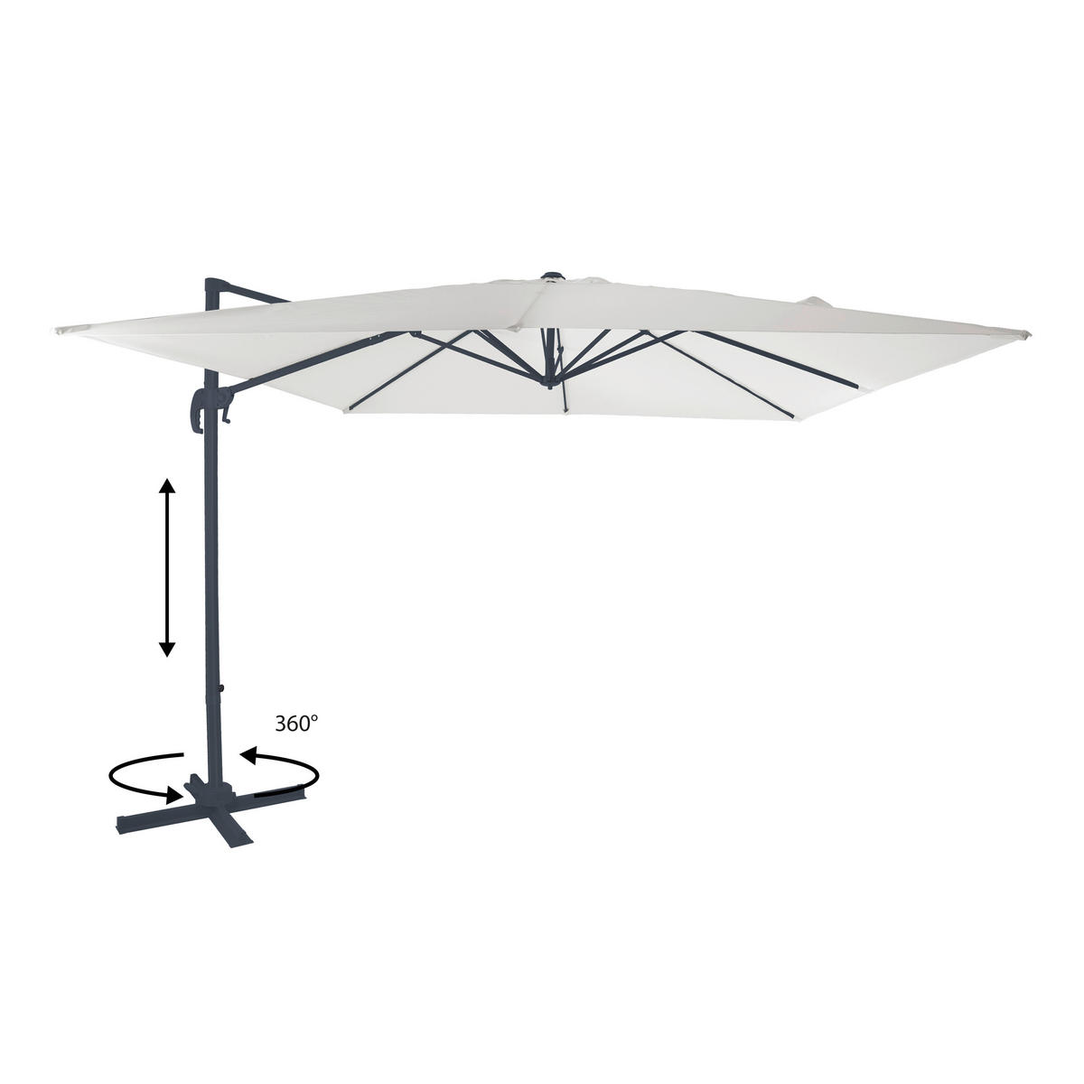 AXI Outdoor Living Ampelschirm Nima anthrazit Metall B/H/L: ca. 300x250x300 cm Nima - beige/anthrazit (300,00/300,00/250,00cm) - AXI Outdoor Living
