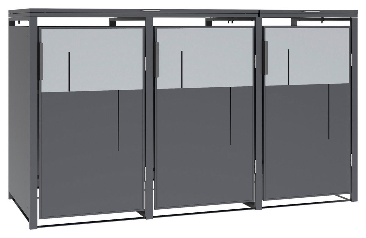 Westmann Mülltonnenbox Tonus anthrazit B/H/L: ca. 198x116x80 cm Tonus - anthrazit (80,00/198,00/116,00cm) - Westmann