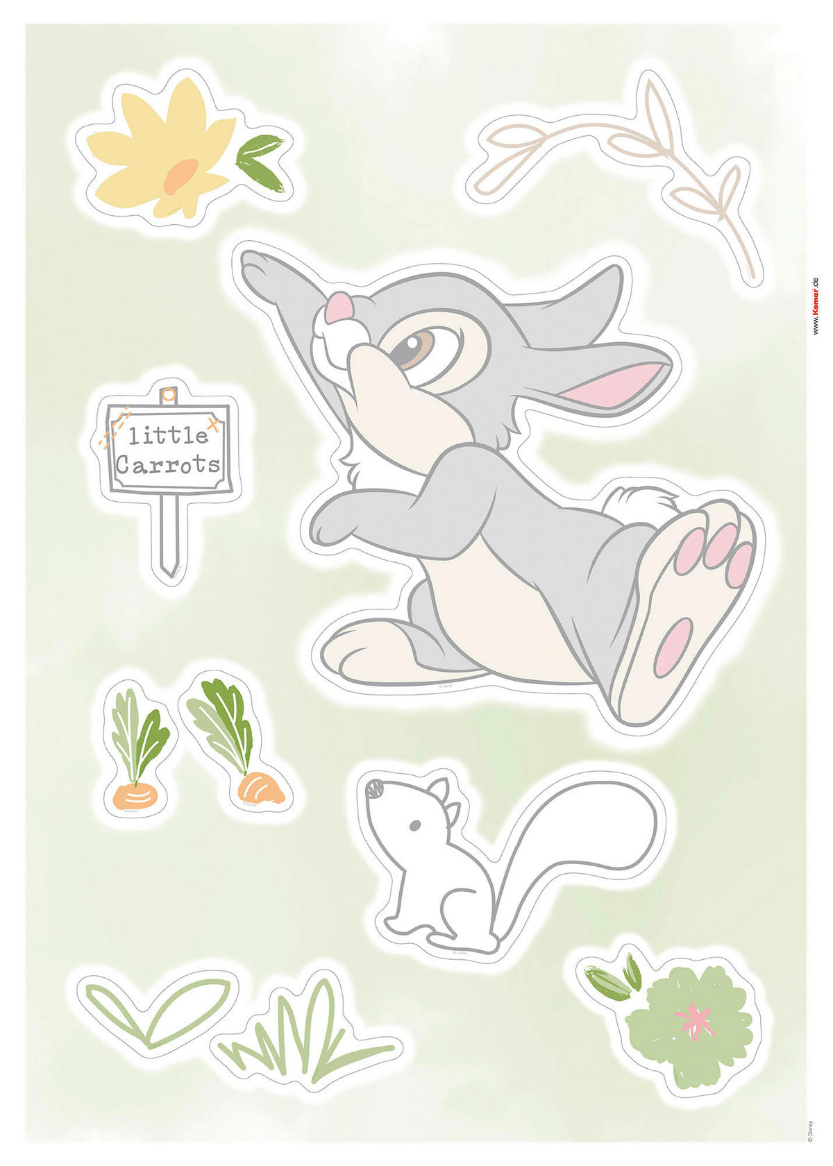 Komar Wandtattoo Thumper Growing Carrots  Thumper Growing Carrots B/L: ca. 50x70 cm Thumper Growing Carrots - (50,00/70,00cm) - Komar