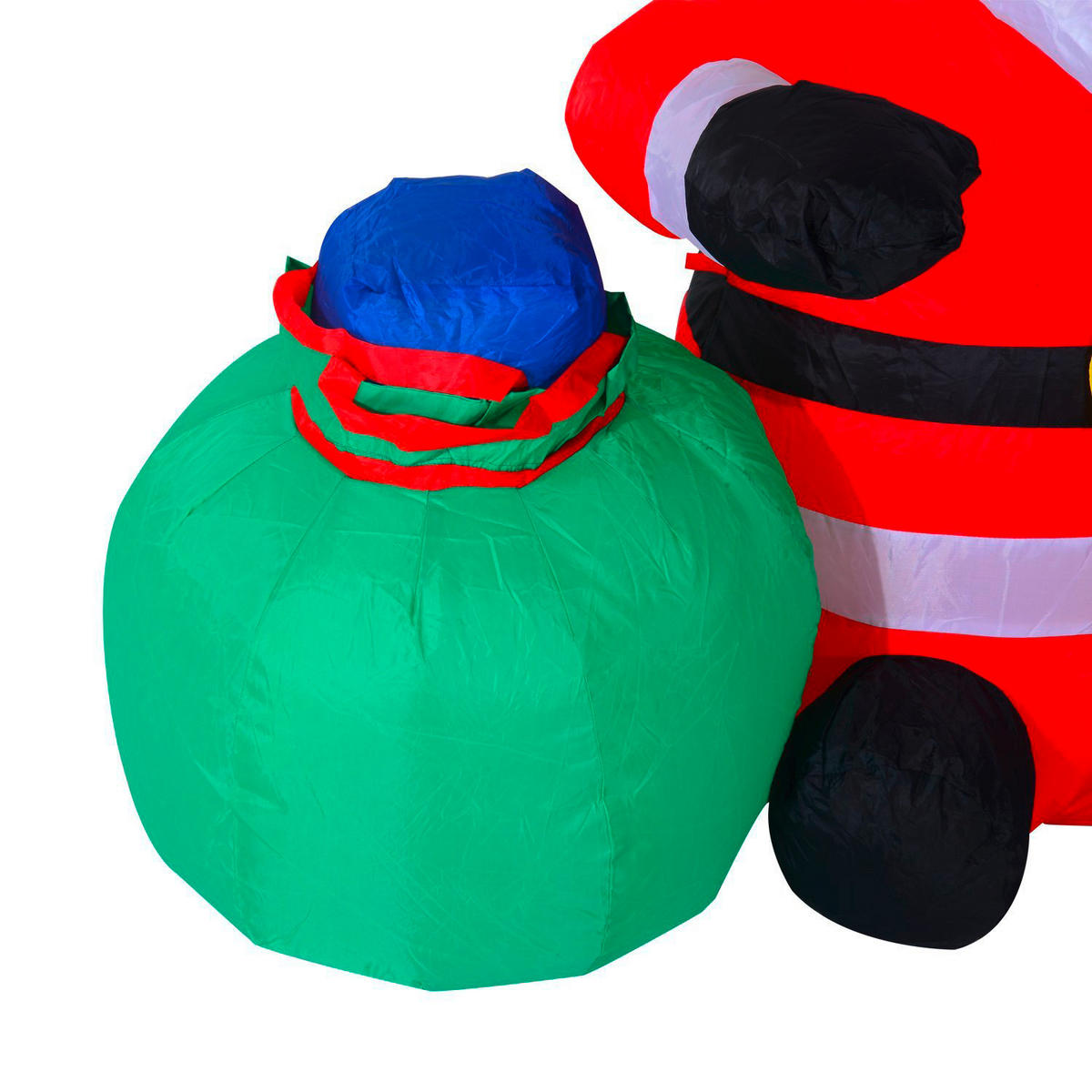 HOMCOM Weihnachtsmann LED-Weihnachtsmann_aufblasbar - weiß/rot (70,00/45,00/120,00cm) - HOMCOM