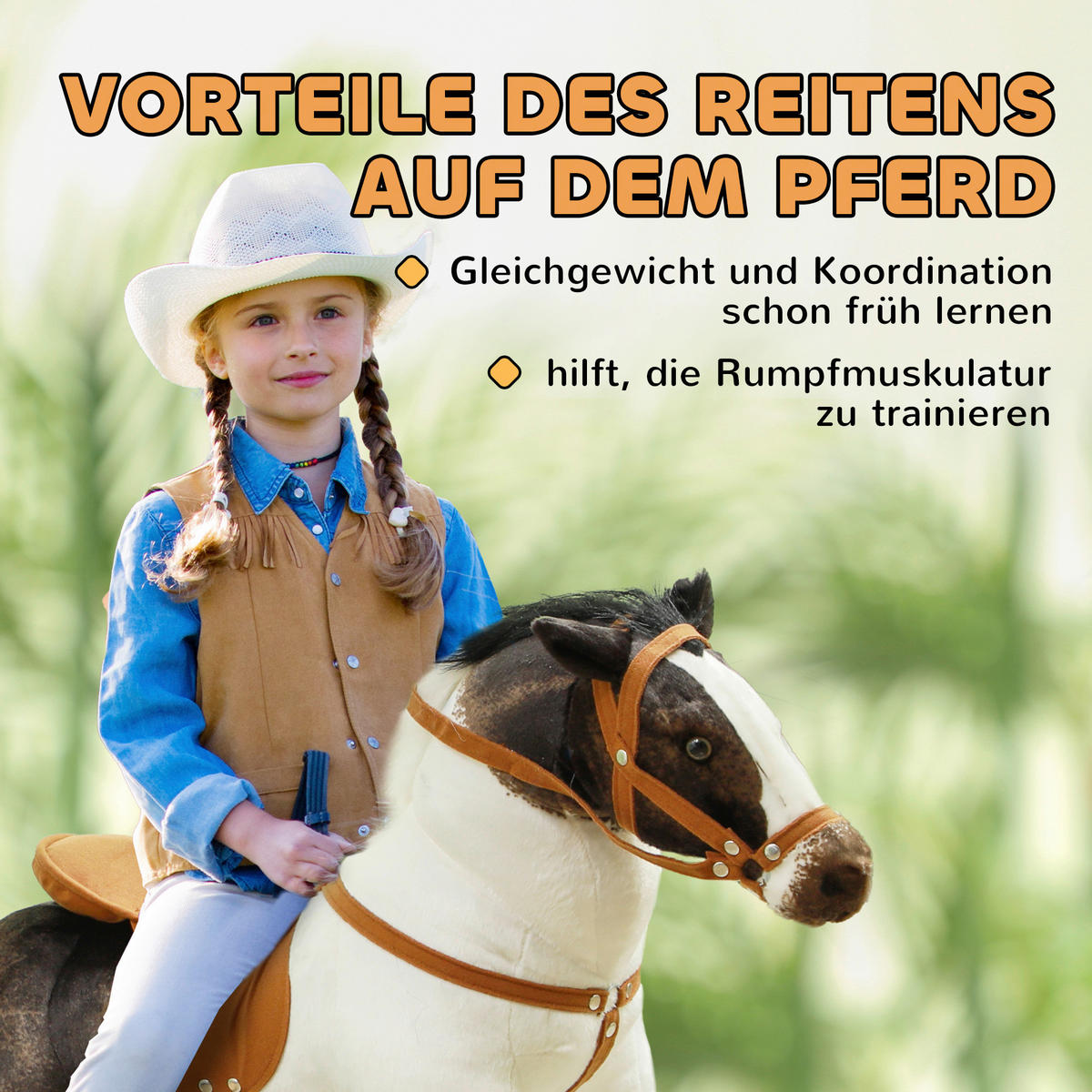 AIYAPLAY Spiel-Reitpferd B/H/L: ca. 28x60x85 cm Spiel-Reitpferd - braun (85,00/28,00/60,00cm) - AIYAPLAY