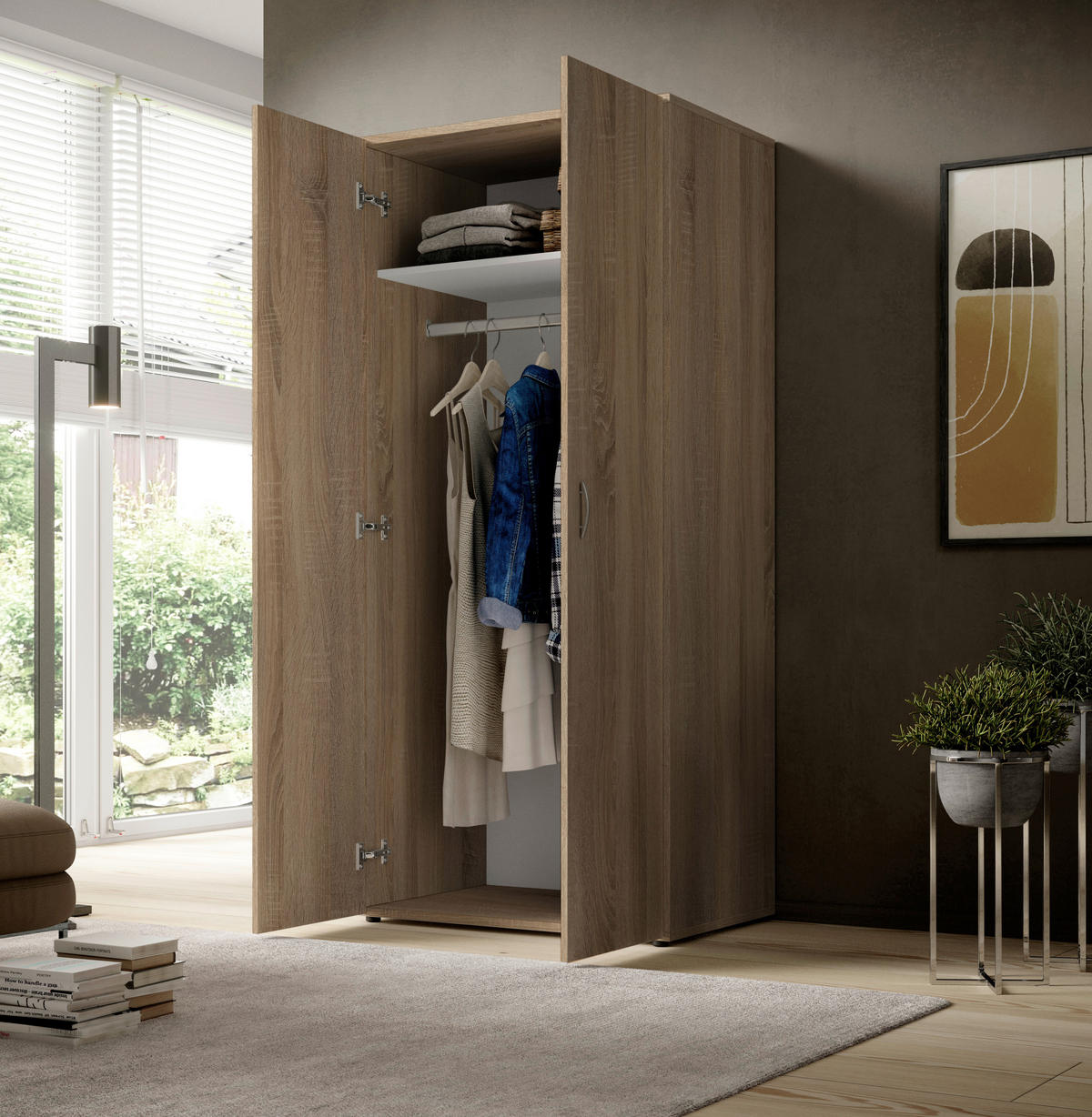 Kleiderschrank Joe Eiche Sonoma Nachbildung B/H/T: ca. 81x176x50,8 cm Joe - Eiche (81,00/176,00/50,80cm)