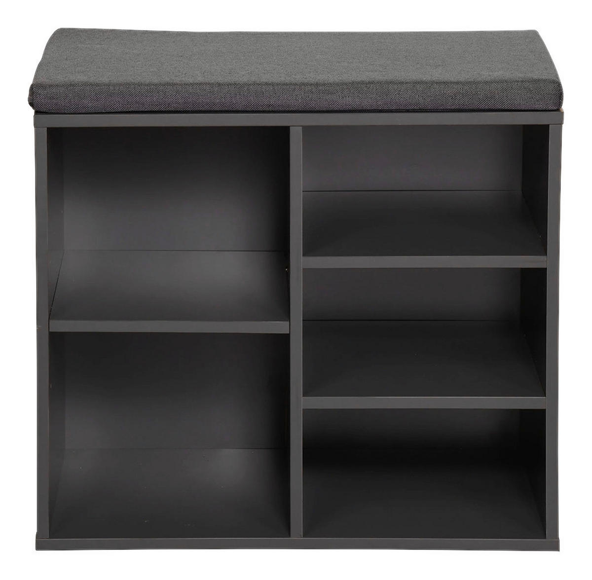 Kesper Schuhregal grau Spanplatte B/H/L: ca. 29,5x48x51,5 cm Schuhregal_mit_Sitzkissen - grau (51,50/29,50/48,00cm) - Kesper