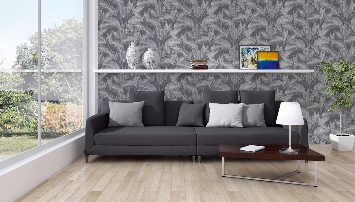 A.S.Creation Vliestapete Attractive Floral schwarz B/L: ca. 53x1005 cm Attractive - schwarz (53,00/1005,00cm) - A.S.Creation
