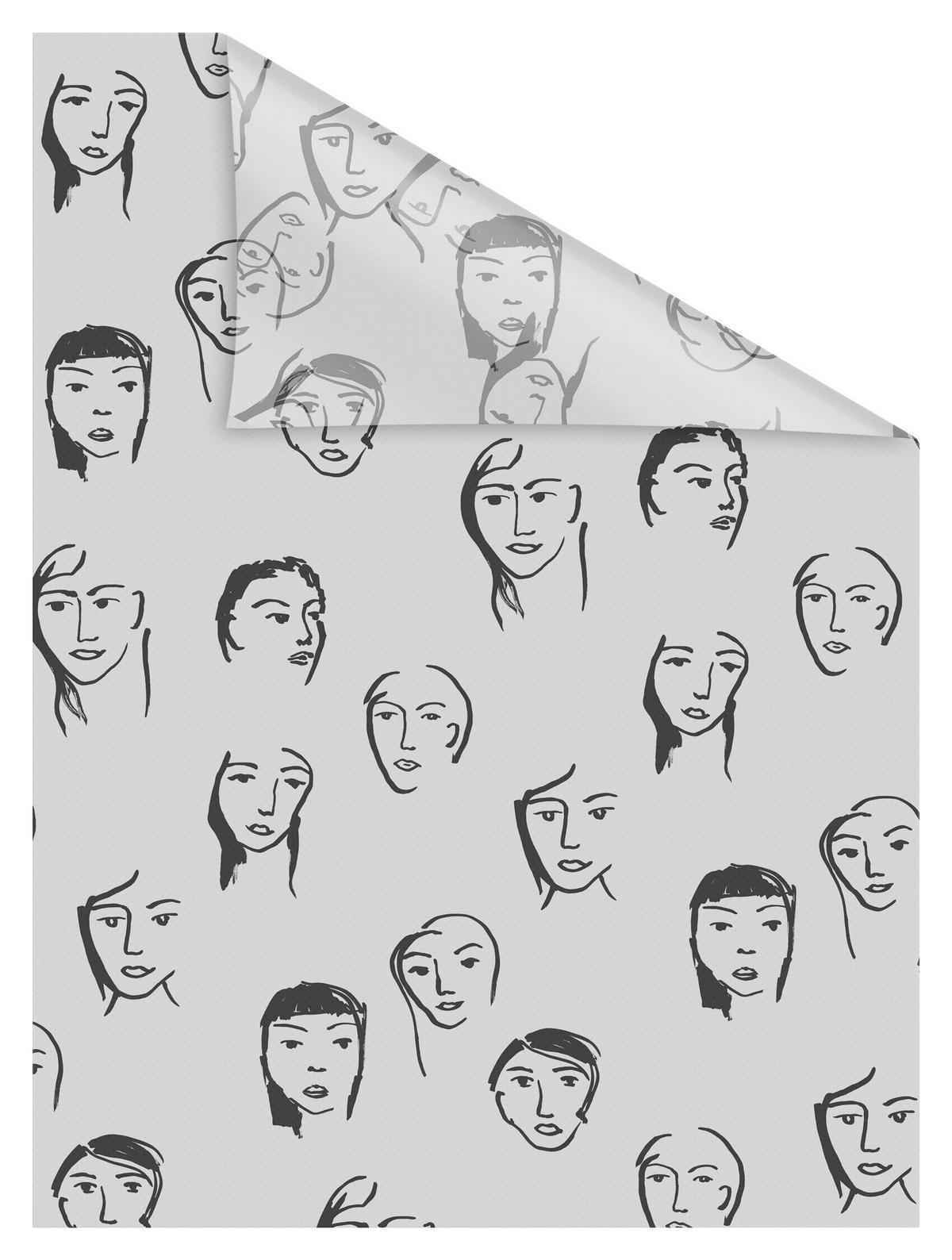 LICHTBLICK Fensterfolie Faces Gemustert Faces schwarz B/L: ca. 100x180 cm Faces - schwarz (100,00/180,00cm) - LICHTBLICK