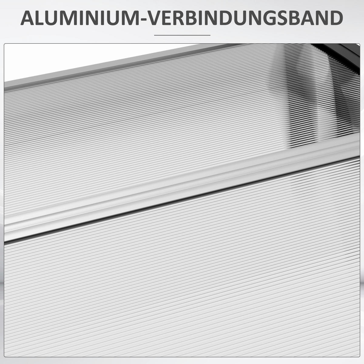 Outsunny Pultvordach transparent B/H/L: ca. 96x27x303 cm Pultvordach - schwarz/transparent (303,00/96,00/27,00cm) - Outsunny