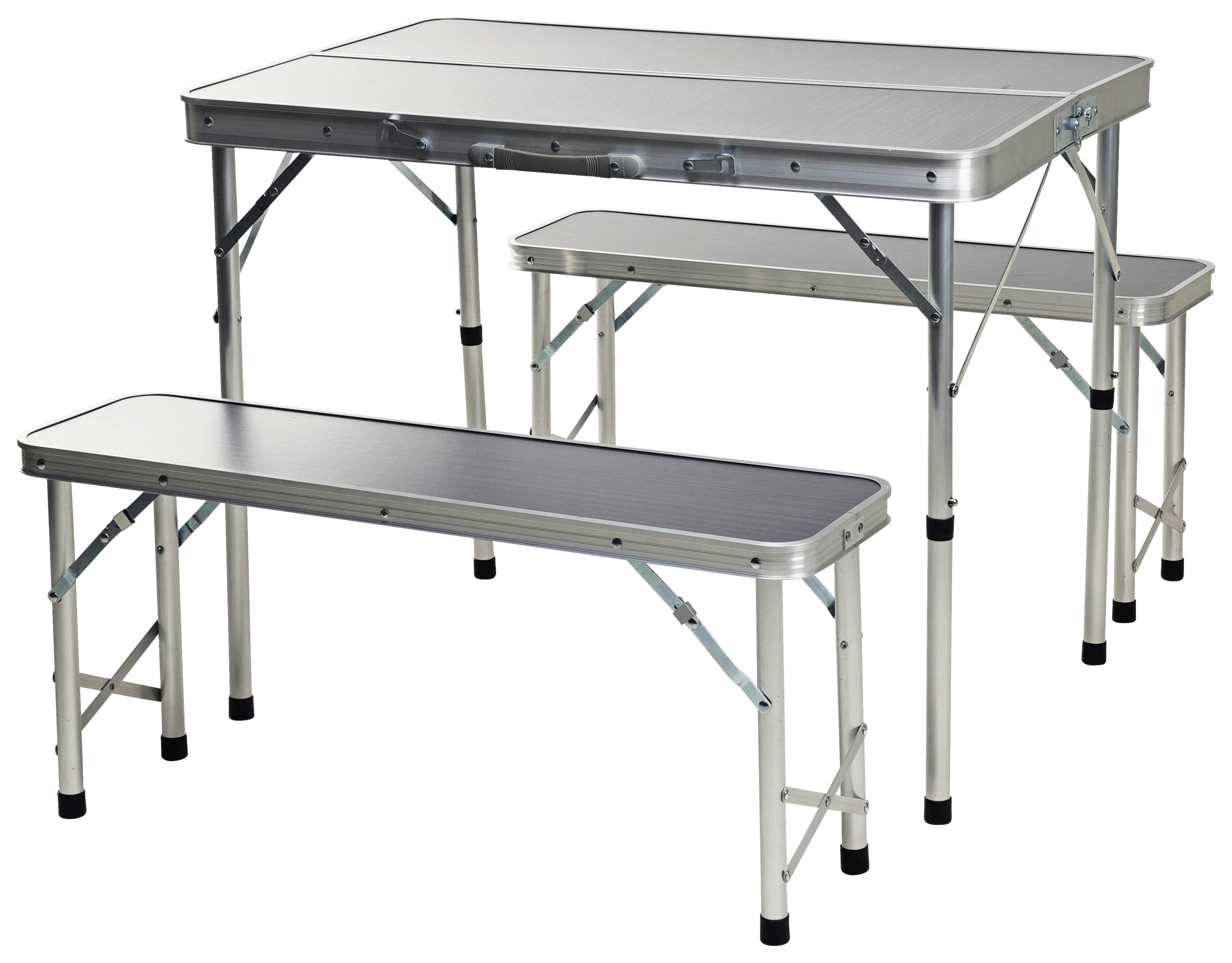 Camping Tischset dunkelgrau MDF B/H/L: ca. 93x11,5x33 cm Camping-Tischset_mit_2_Bänken - dunkelgrau (33,00/93,00/11,50cm)