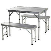 Camping Tischset dunkelgrau MDF B/H/L: ca. 93x11,5x33 cm Camping-Tischset_mit_2_Bänken - dunkelgrau (33,00/93,00/11,50cm)