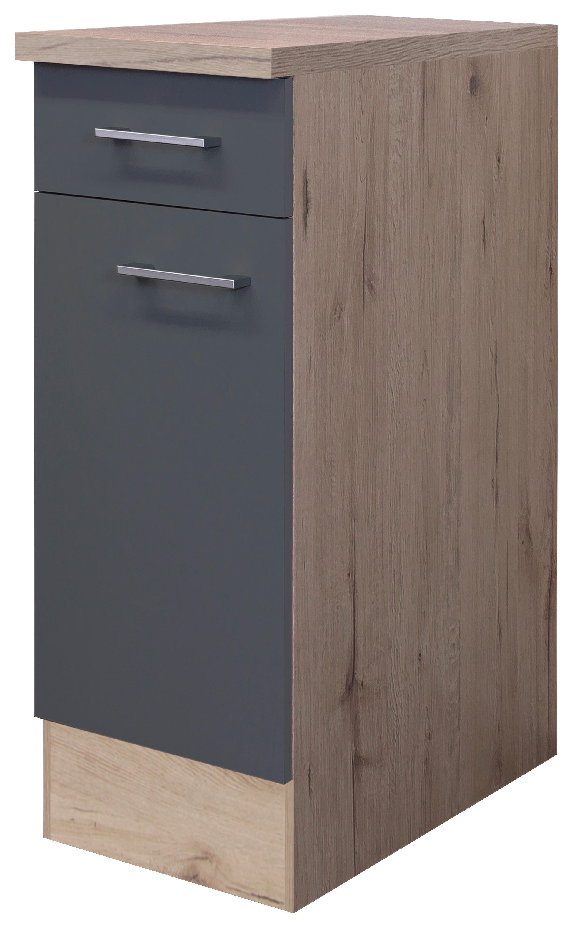 Unterschrank Morena grau matt B/H/T: ca. 30x85x60 cm Morena - Eiche/Basalt (30,00/85,00/60,00cm) - Flex-Well