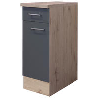 Unterschrank Morena grau matt B/H/T: ca. 30x85x60 cm Morena - Eiche/Basalt (30,00/85,00/60,00cm) - Flex-Well
