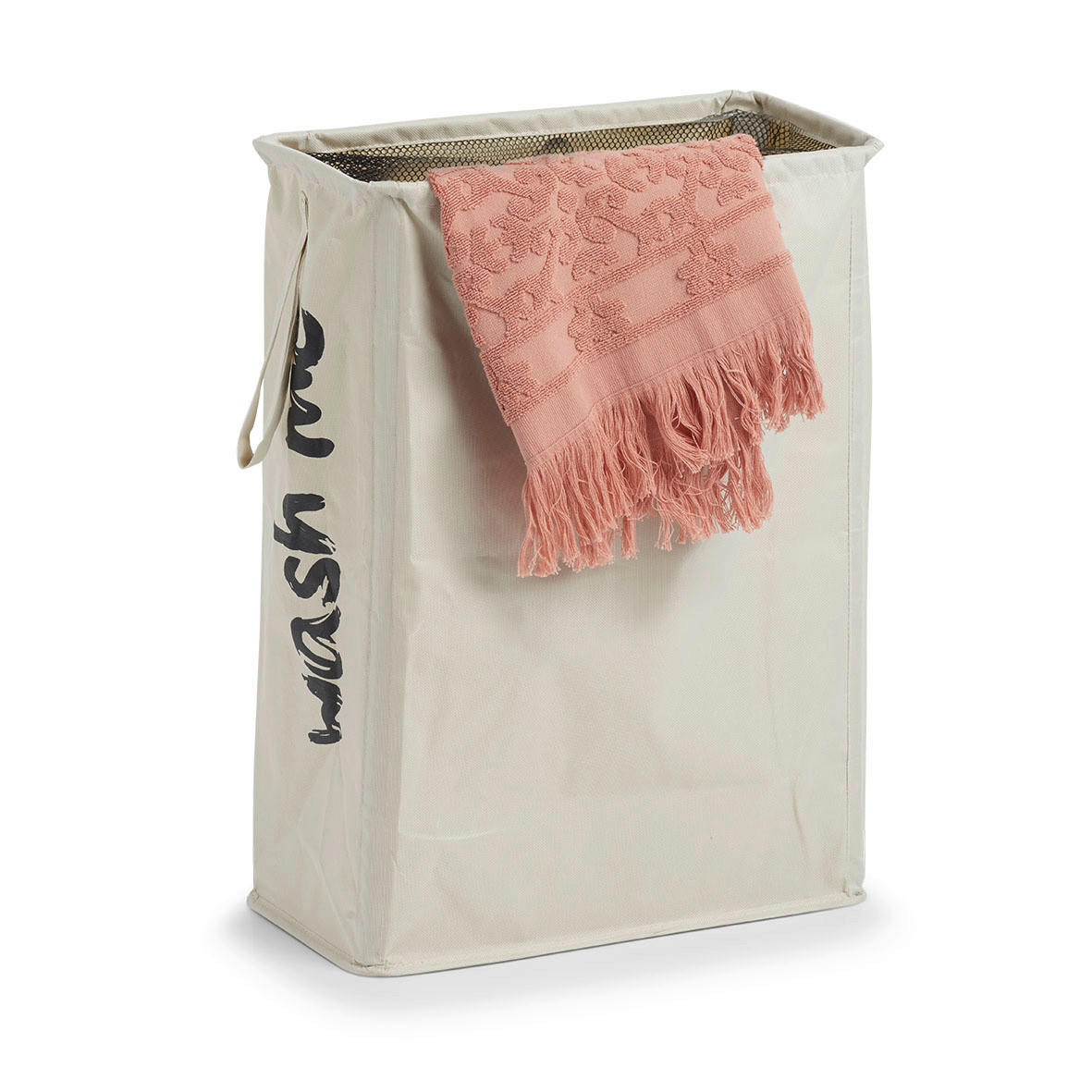 Zeller Wäschesammler Wash me beige Polyester B/H/L: ca. 40x56x20 cm Wash me - beige (20,00/40,00/56,00cm) - Zeller