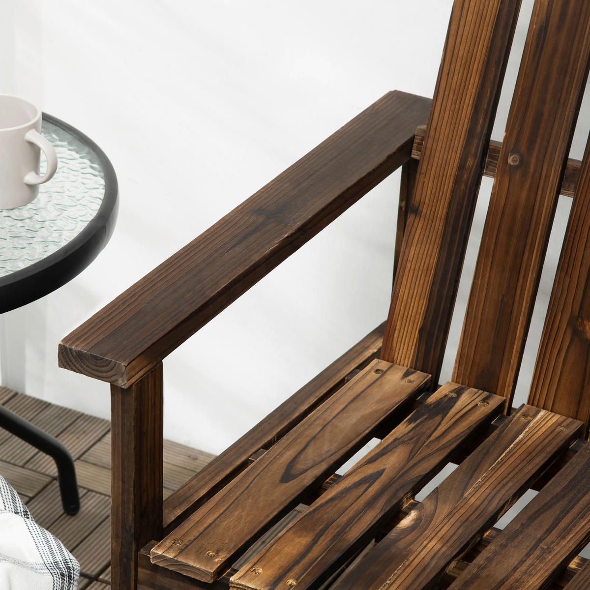 Outsunny Gartenbank grau Holz B/H/L: ca. 63x114x86 cm Gartenbank - grau (86,00/63,00/114,00cm) - Outsunny