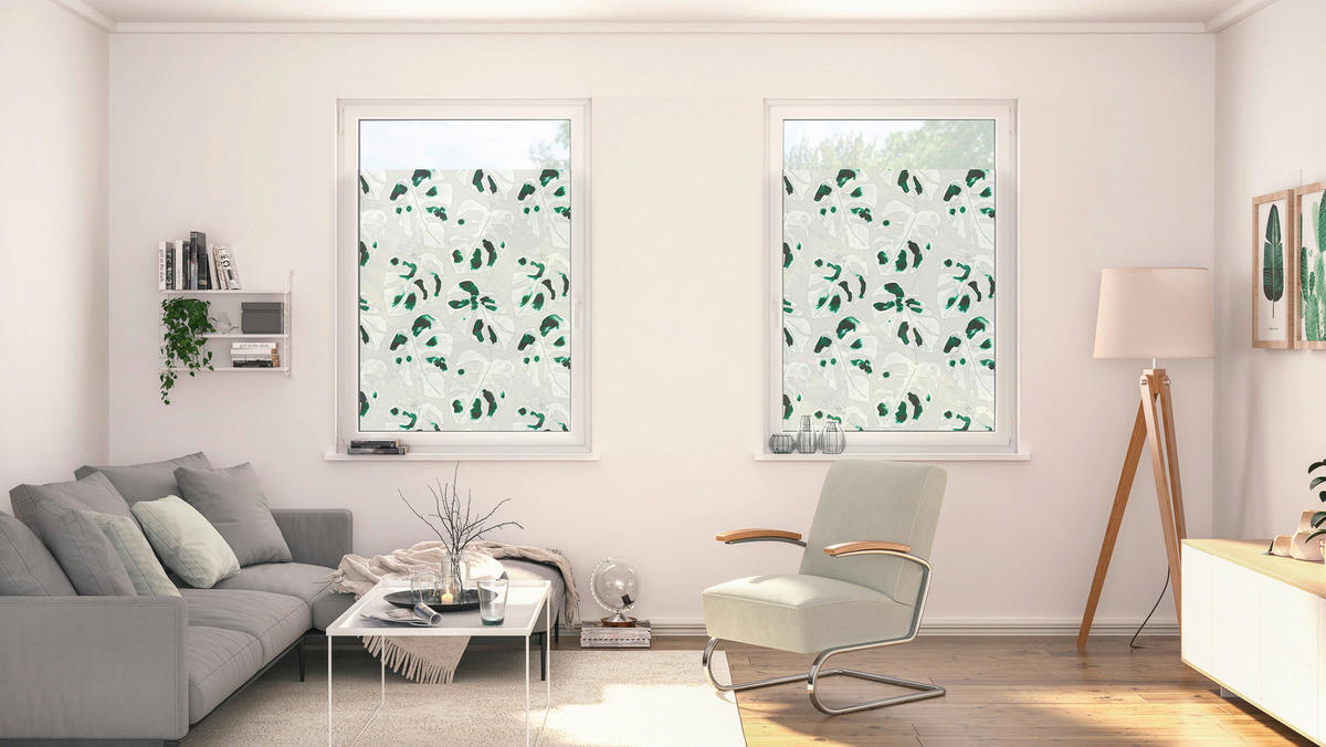 LICHTBLICK Fensterfolie Monstera Blätter Monstera grün B/L: ca. 100x130 cm Monstera - grün (100,00/130,00cm) - LICHTBLICK