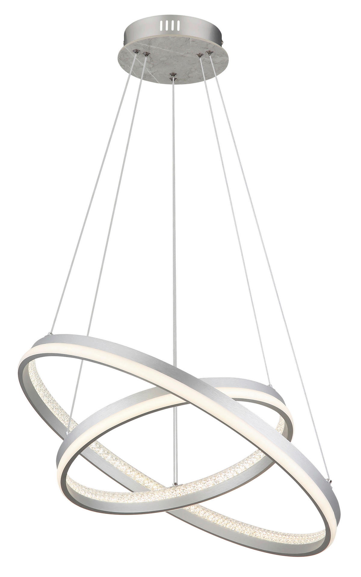 GLOBO LED-Pendelleuchte MARY 32000202 Opal klar silber Metall Kunststoff H/D: ca. 120x59,5 cm 1.0 Brennstellen MARY - klar/Opal (59,50/120,00cm) - GLOBO