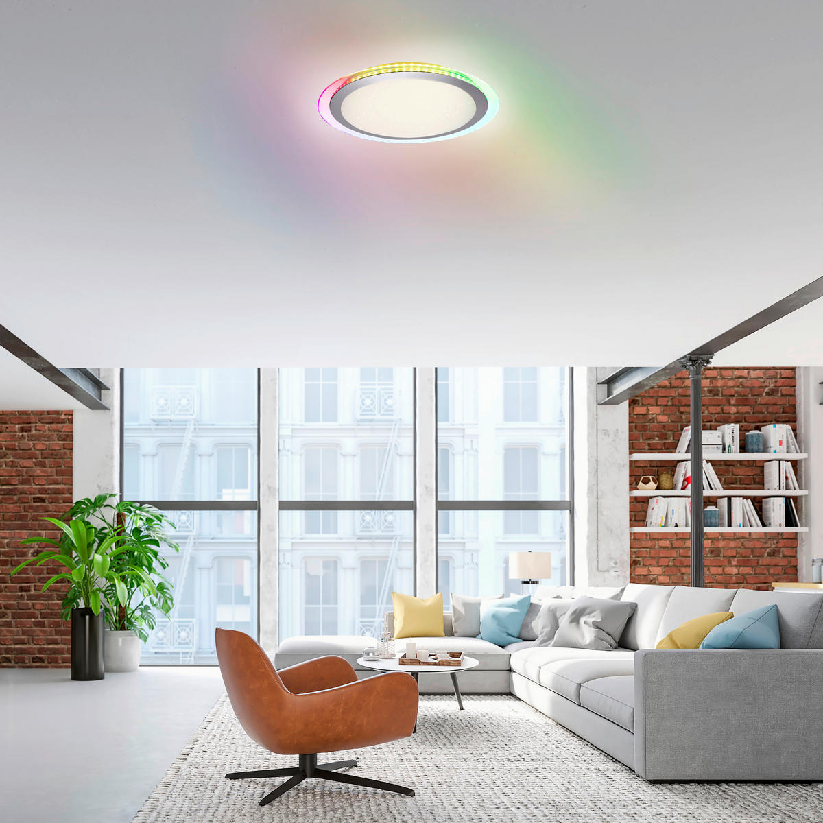 Just Light LED-Deckenleuchte CYBA 15411-21 klar silber Kunststoff Metall H/D: ca. 8x45 cm 2 Brennstellen CYBA - klar/silber (45,00/8,00cm) - Just Light