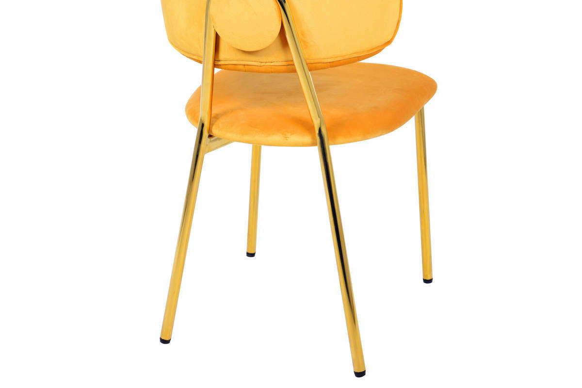 Stuhl Kian 100 2er-Set orange Microfaser B/H/T: ca. 47x80x51 cm Kian 100 2er-Set - gold/orange (47,00/80,00/51,00cm) - 360 Living