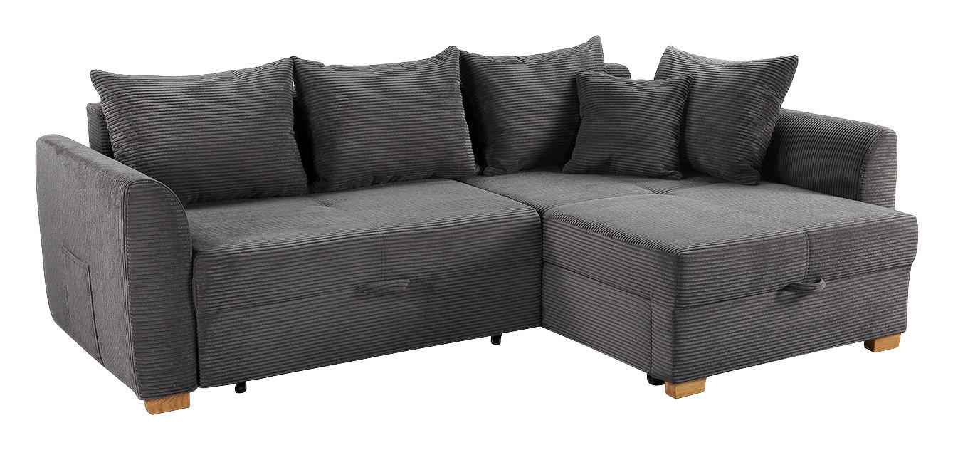 Ecksofa mit Bettfunktion und Bettkasten grau B/H/T: ca. 236x81x160 cm Berlin_Ecksofa - natur/grau (236,00/81,00/160,00cm)