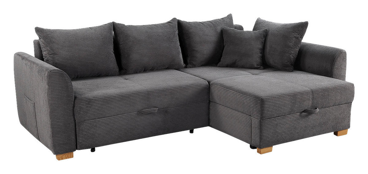 Ecksofa mit Bettfunktion und Bettkasten grau B/H/T: ca. 236x81x160 cm Berlin_Ecksofa - natur/grau (236,00/81,00/160,00cm)