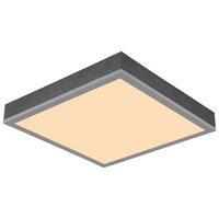 GLOBO LED-Deckenleuchte DORO 416080AD1 silber Opal MDF Aluminium B/H/L: ca. 30x6x30 cm 1 Brennstellen DORO - Opal/silber (30,00/30,00/6,00cm) - GLOBO