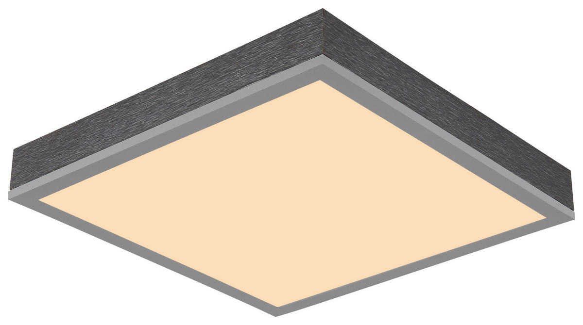 GLOBO LED-Deckenleuchte DORO 416080AD1 silber Opal MDF Aluminium B/H/L: ca. 30x6x30 cm 1 Brennstellen DORO - Opal/silber (30,00/30,00/6,00cm) - GLOBO