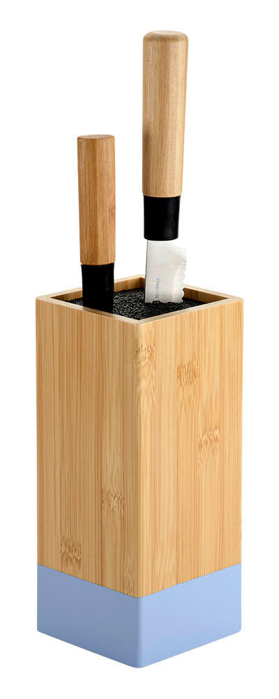 Kesper Messerblock Messerblock - braun/blau (10,00/10,00/23,00cm) - Kesper