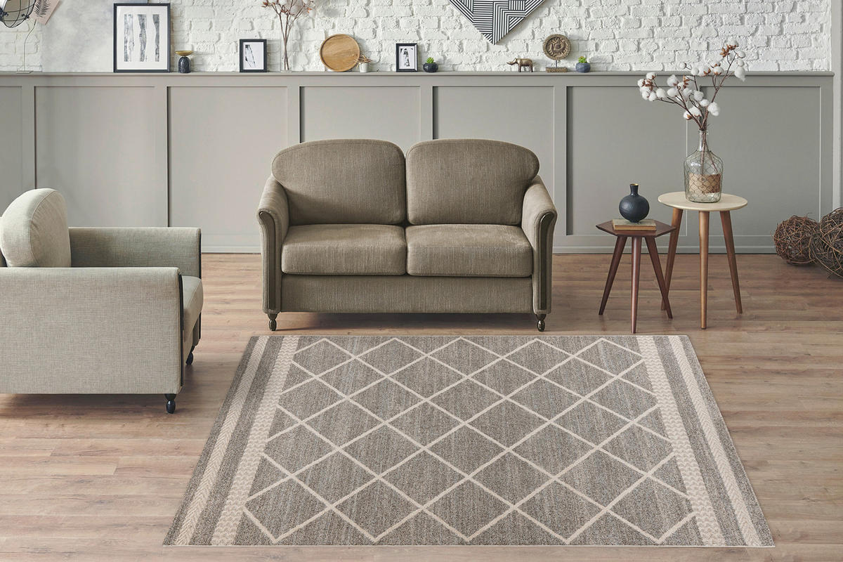 360Living Teppich Rhombus beige B/L: ca. 120x170 cm Rhombus - braun/beige (120,00/170,00cm) - 360Living