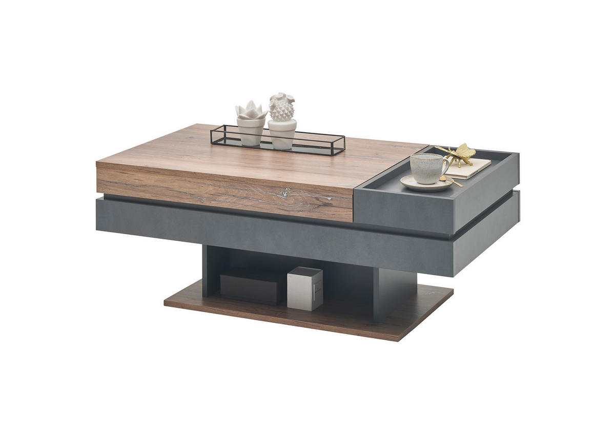 Couchtisch Kathi Eiche Matera Nachbildung B/H/T: ca. 110x43x60 cm Kathi - Eiche/dunkelgrau (110,00/43,00/60,00cm)