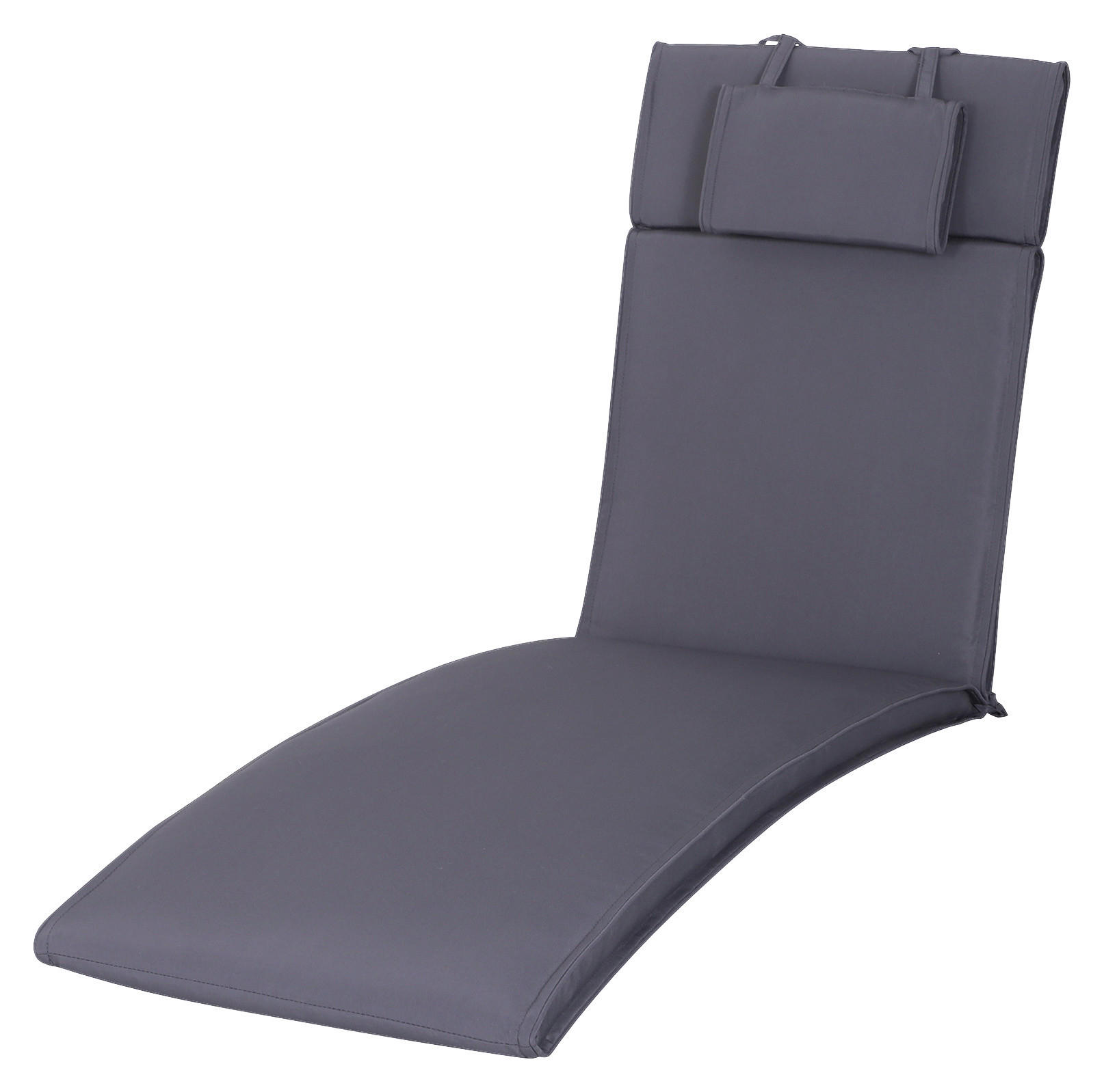 Outsunny Liegenauflage grau Polyester-Mischgewebe B/H/L: ca. 53x5x198 cm Liegenauflage_mit_Kopfkissen - grau (198,00/53,00/5,00cm) - Outsunny