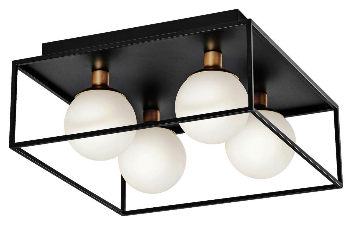 LEDVANCE Badezimmer-Deckenleuchte Square 756960 schwarz weiß Metall Glas B/H/L: ca. 35x15,5x35 cm Decor Square - weiß/schwarz (35,00/35,00/15,50cm) - LEDVANCE