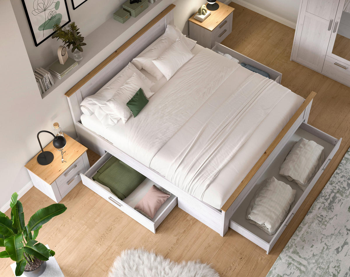 Bettanlage VERONA Sibiu Lärche Nachbildung Eiche Artisan Nachbildung VERONA - Eiche (301,00/90,00/209,00cm) - xonox.home