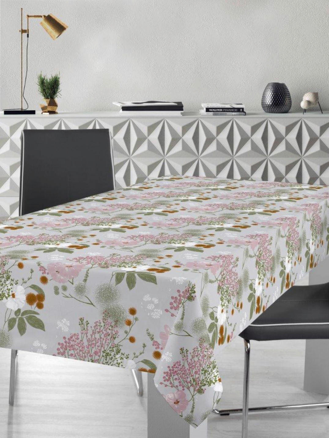 Milano Abwaschbarer Tischbelag Frühjahrsblume rosé B: ca. 140 cm Frühjahrsblume - rosé/grau (140,00cm) - Milano