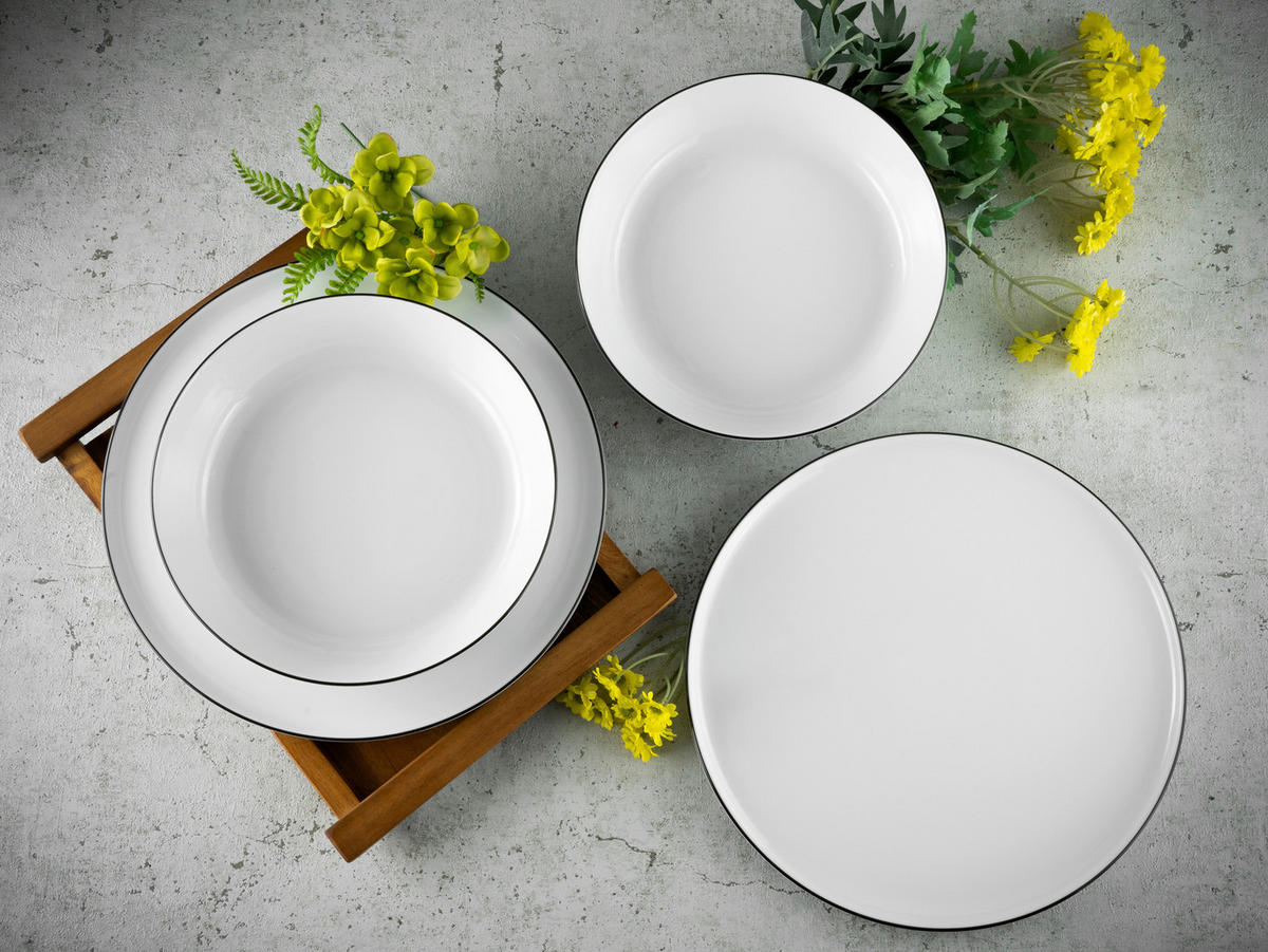 CreaTable Kaffeeservice Chef Collection weiß Porzellan 12 tlg. Chef Collection - weiß - CreaTable