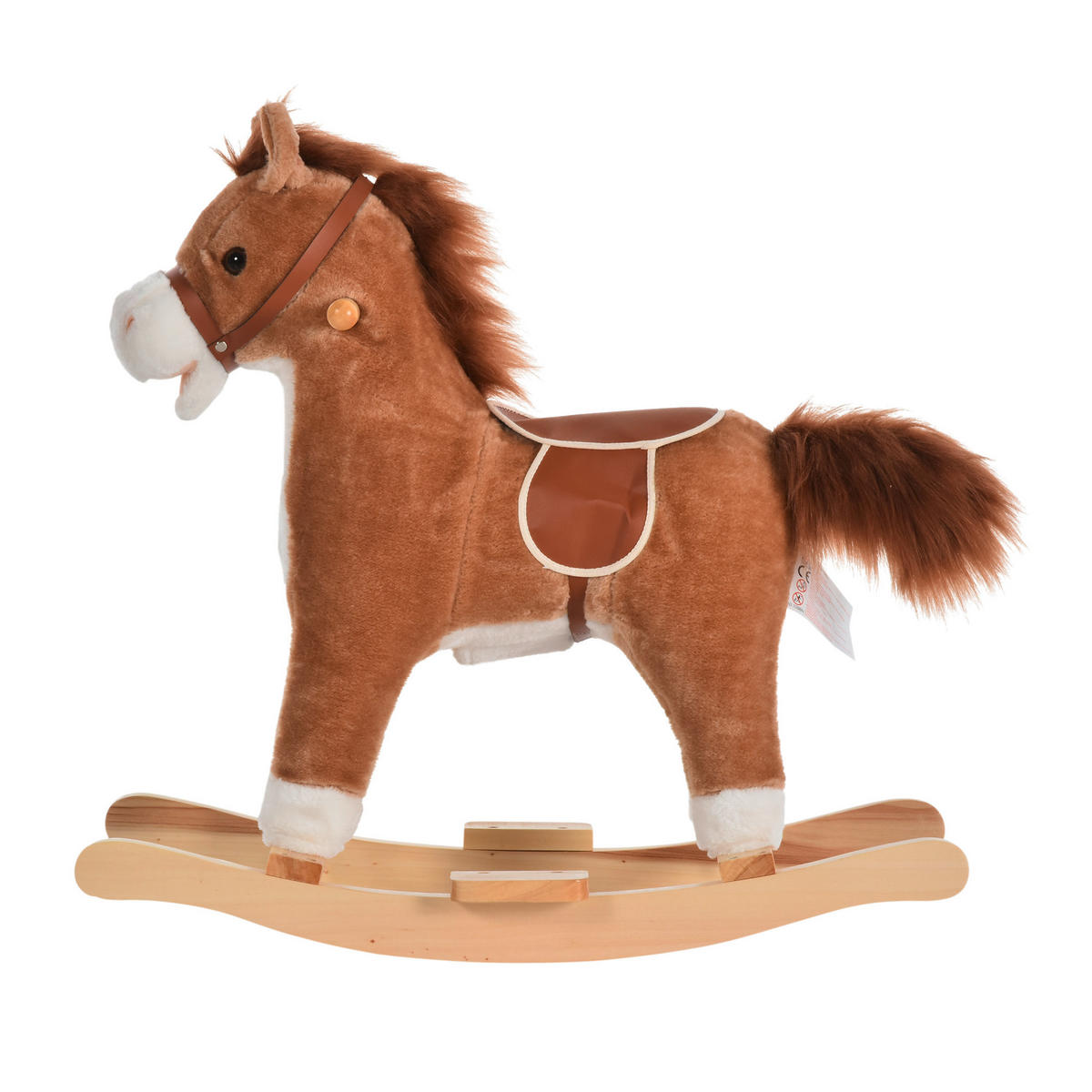 HOMCOM Kinder-Schaukelperd B/H/L: ca. 32,5x61x65 cm Kinder_Schaukelpferd - braun (65,00/32,50/61,00cm) - HOMCOM