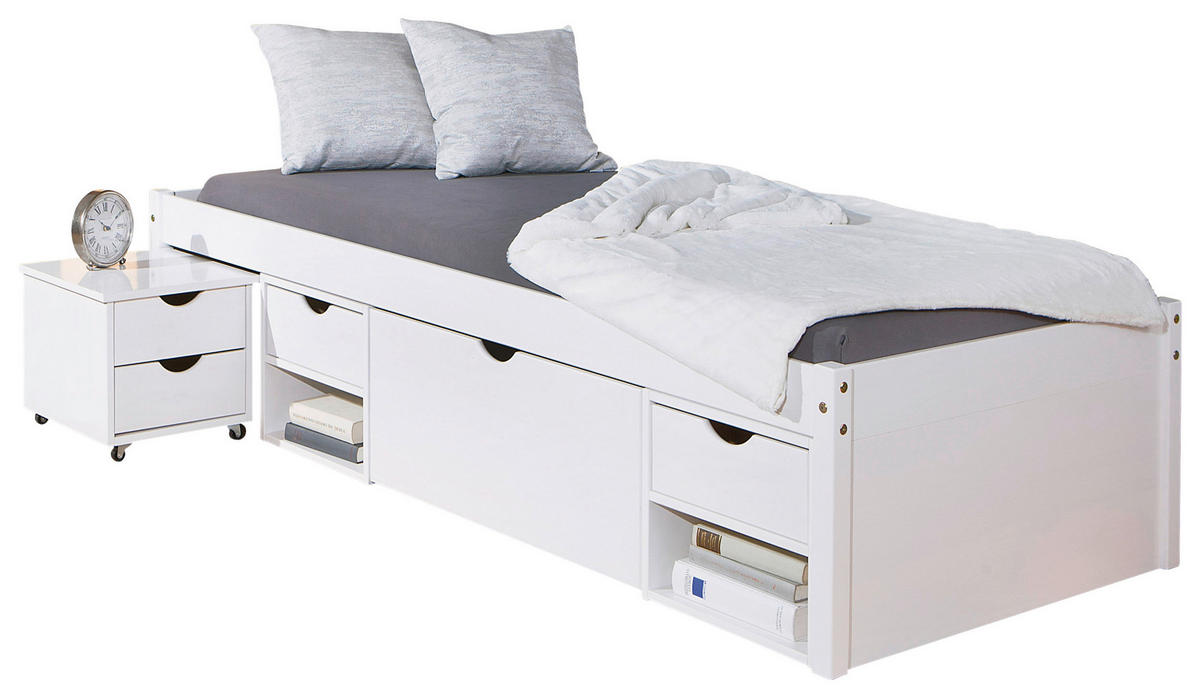 Funktionsbett Till weiß Liegefläche B/L: ca. 90x200 cm Till - weiß (96,00/48,00/209,00cm) - Inter Link
