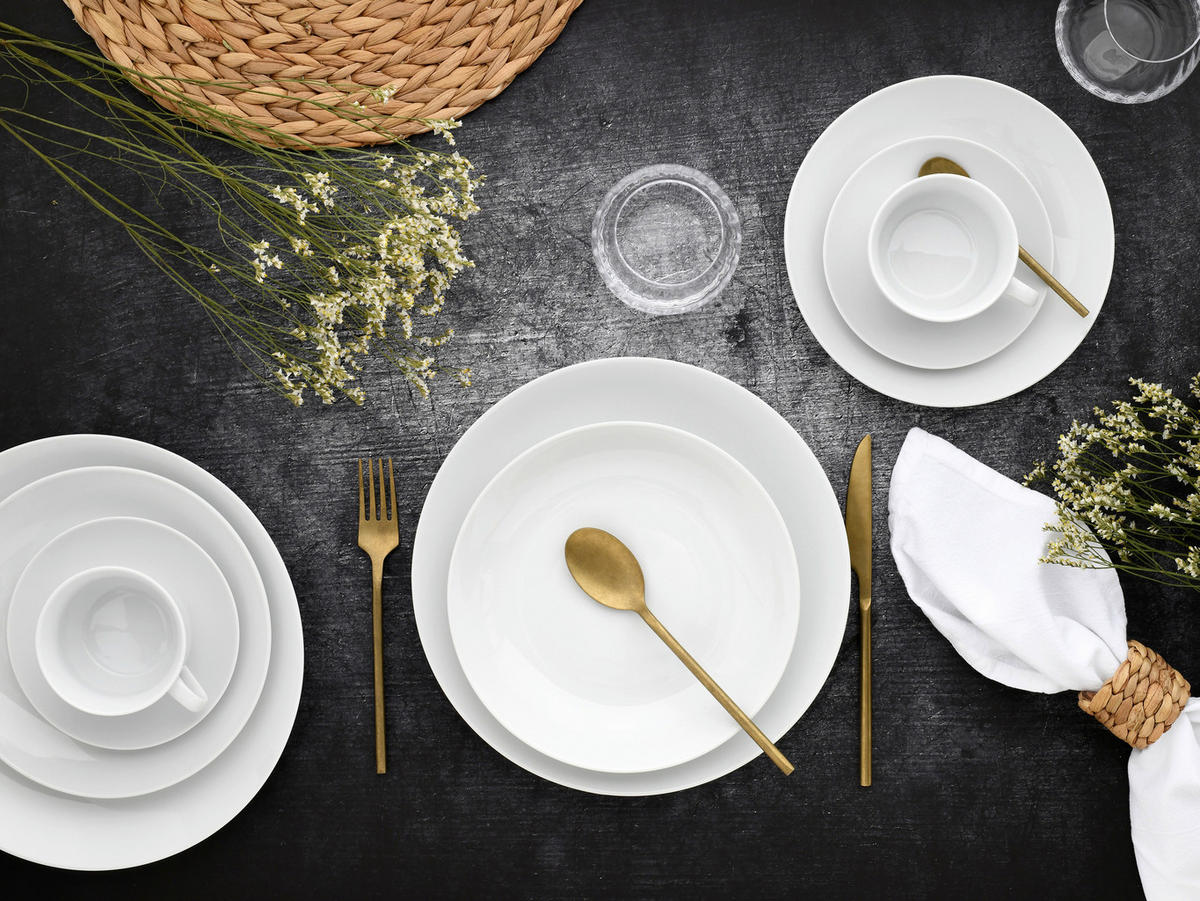 CreaTable Kombiservice Luna weiß Porzellan 30 tlg. Luna - weiß - CreaTable