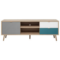 TV-Lowboard Cuba Eiche Sonoma Nachbildung weiß grau petrol B/H/T: ca. 150x52x40 cm Cuba - Eiche/weiß (150,00/52,00/40,00cm)