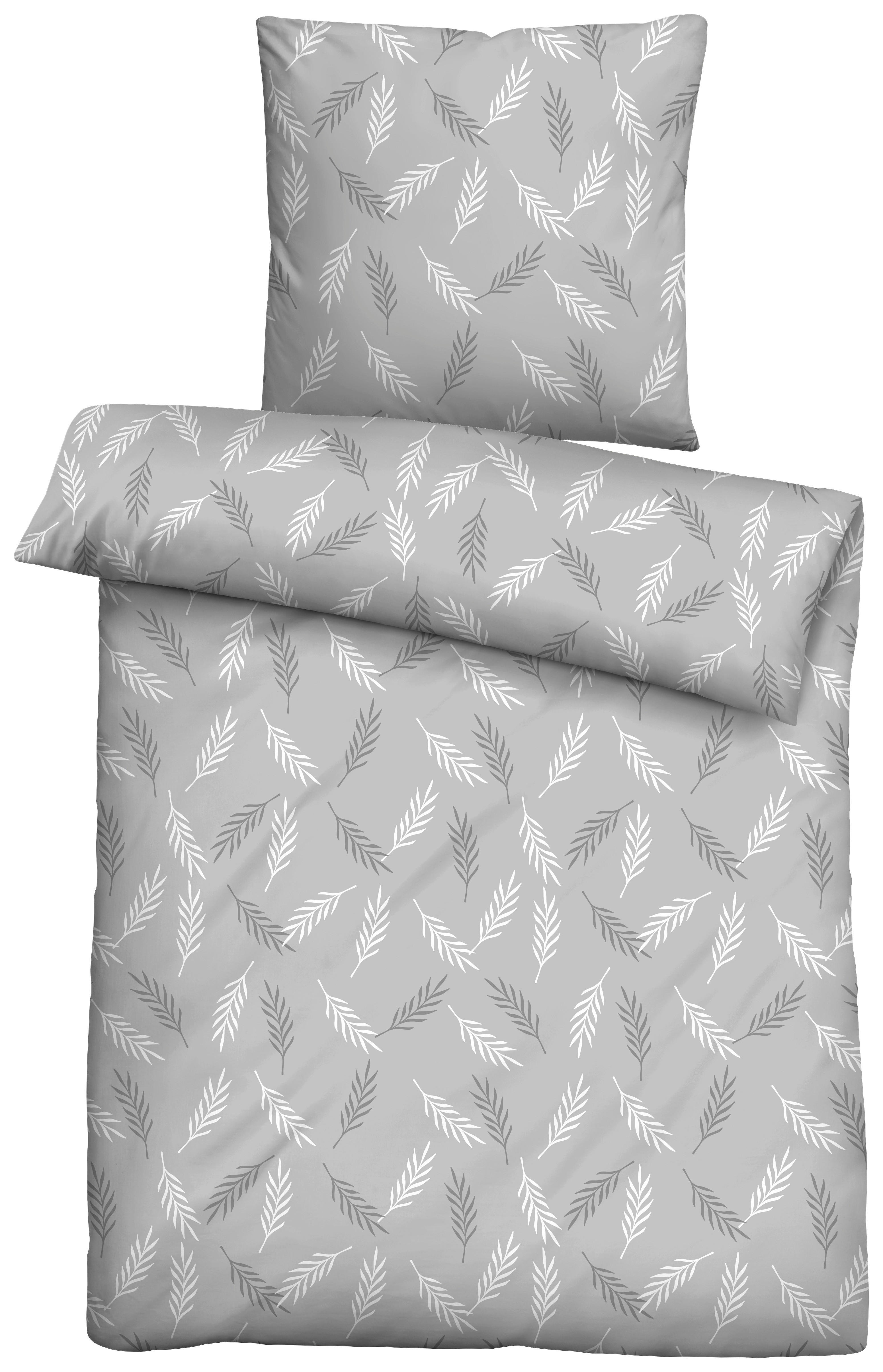 Baumwoll Bettwäsche Seersucker Bettwäsche_Seersucker_Federn - grau (135,00/200,00cm)
