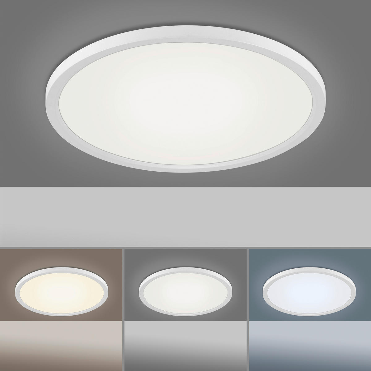 Just Light LED-Deckenpanel FLAT 15571-16 weiß Metall Kunststoff H/D: ca. 4,5x40 cm 1 Brennstellen FLAT - weiß (40,00/4,50cm) - Just Light