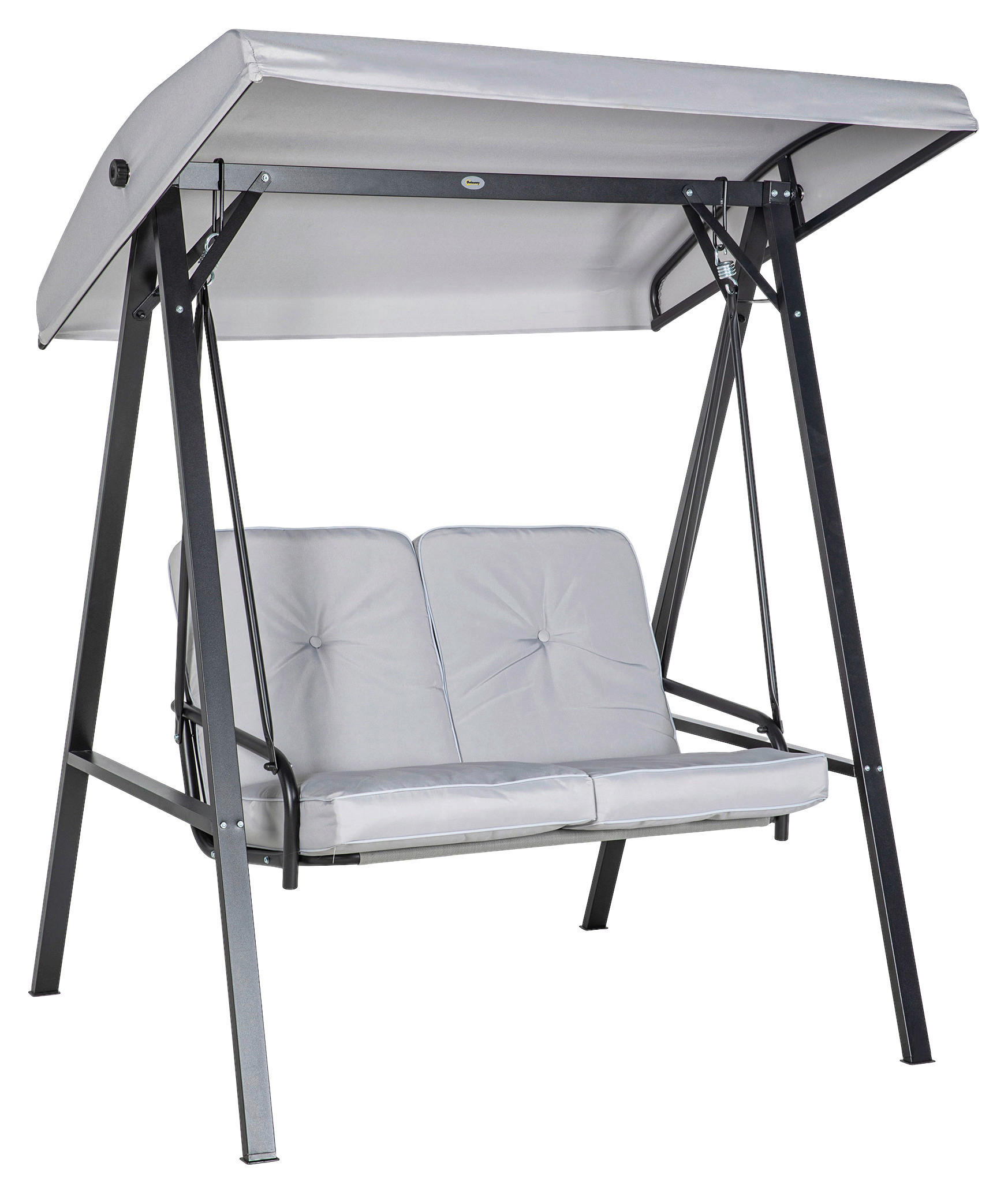 Outsunny Hollywoodschaukel grau Stahl B/H/L: ca. 116x172x145 cm Hollywoodschaukel - grau (145,00/116,00/172,00cm) - Outsunny