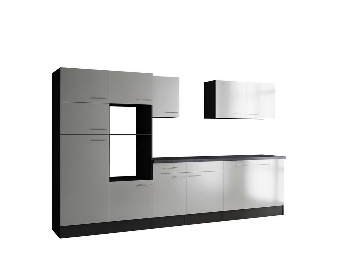 Küchenblock Oliver B/H/T: ca. 340x205x60 cm Oliver - weiß/granit (340,00/205,00/60,00cm) - Respekta